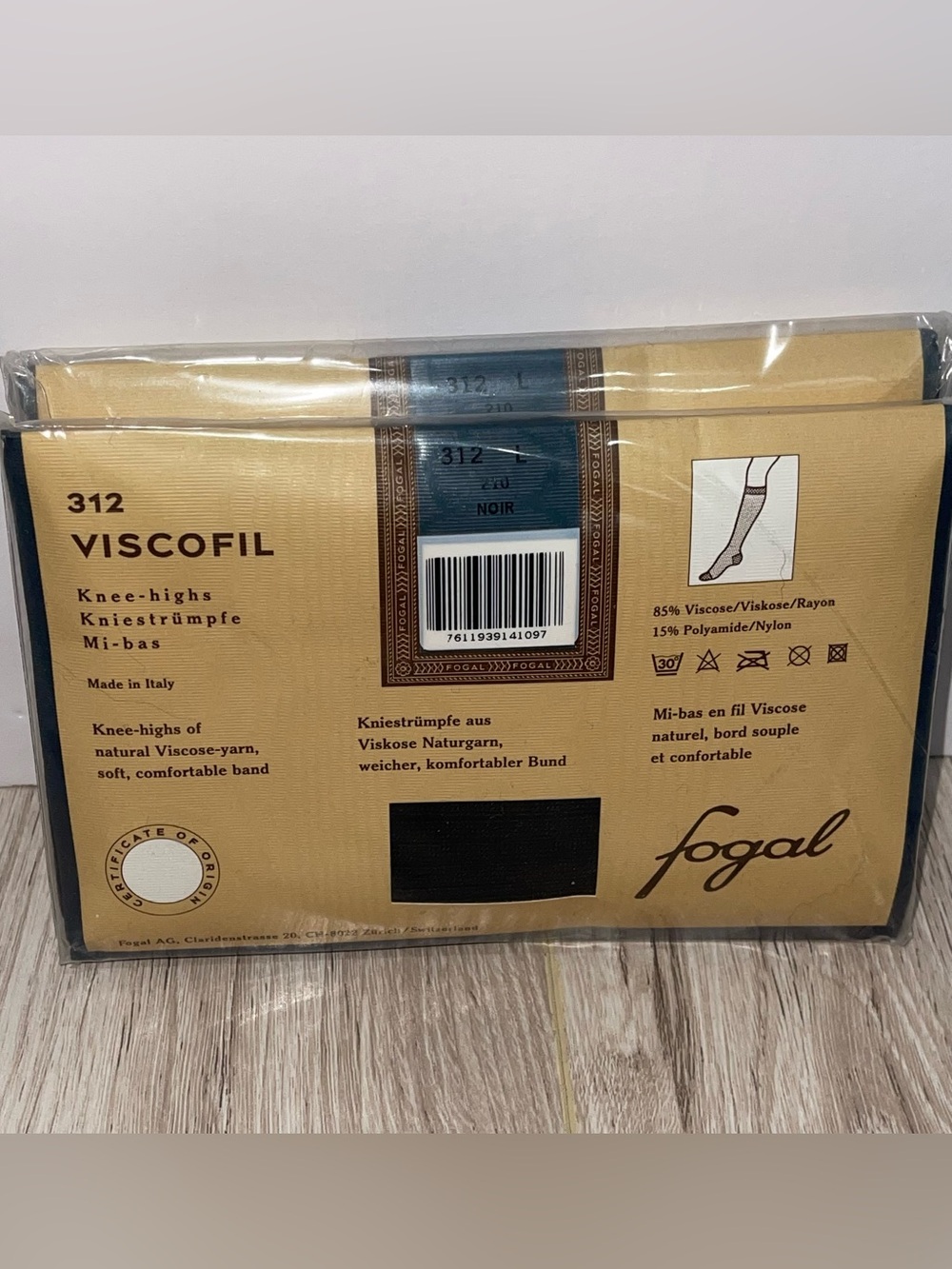NEW 2 Pair Black Noir Fogal Knee Highs